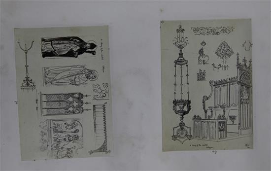 Ayling, Stephen - Photographs from Sketches by Augustus Welby N. Pugin. First edition, 2 vols, mounted